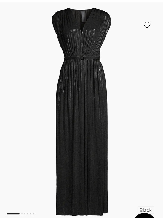 Norma Kamali Dresses & Skirts - Norma Kamali Black Sleeveless V-Neck Maxi Dress with Waist Belt